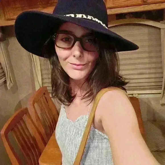 Anthropologie Accessories - Anthropologie Cyrus Rancher Navy Blue Cowboy Hat